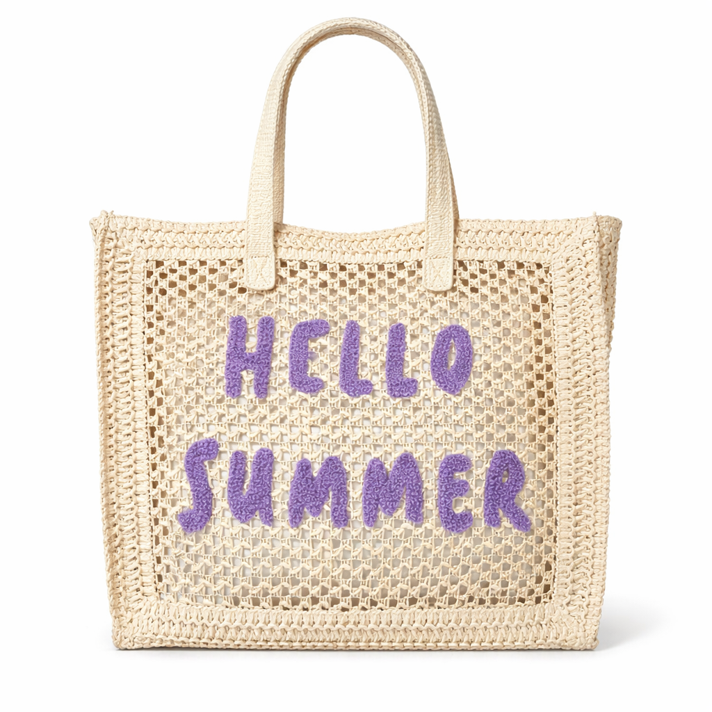 Bolso de Playa Trenzado 39x33x15 cm, Colores Diferentes, 54197