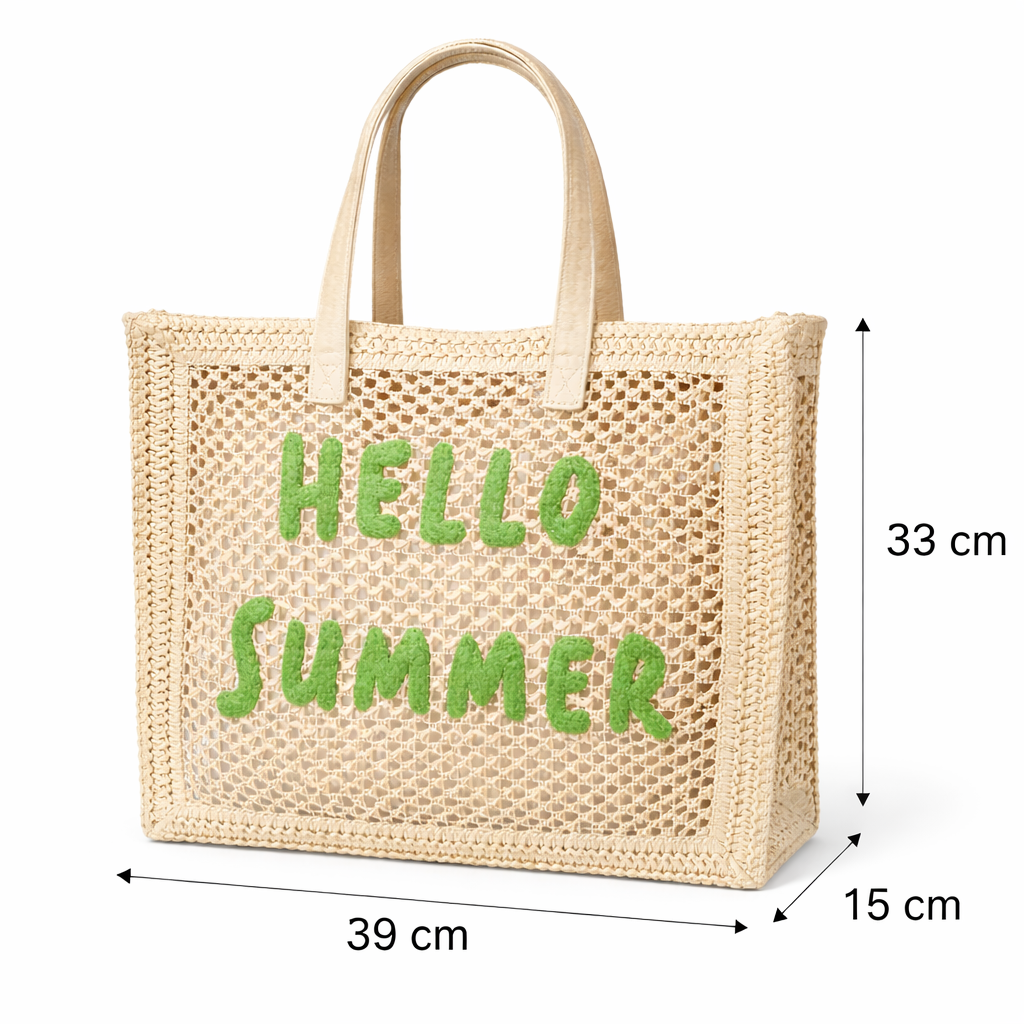 Bolso de Playa Trenzado 39x33x15 cm, Colores Diferentes, 54197