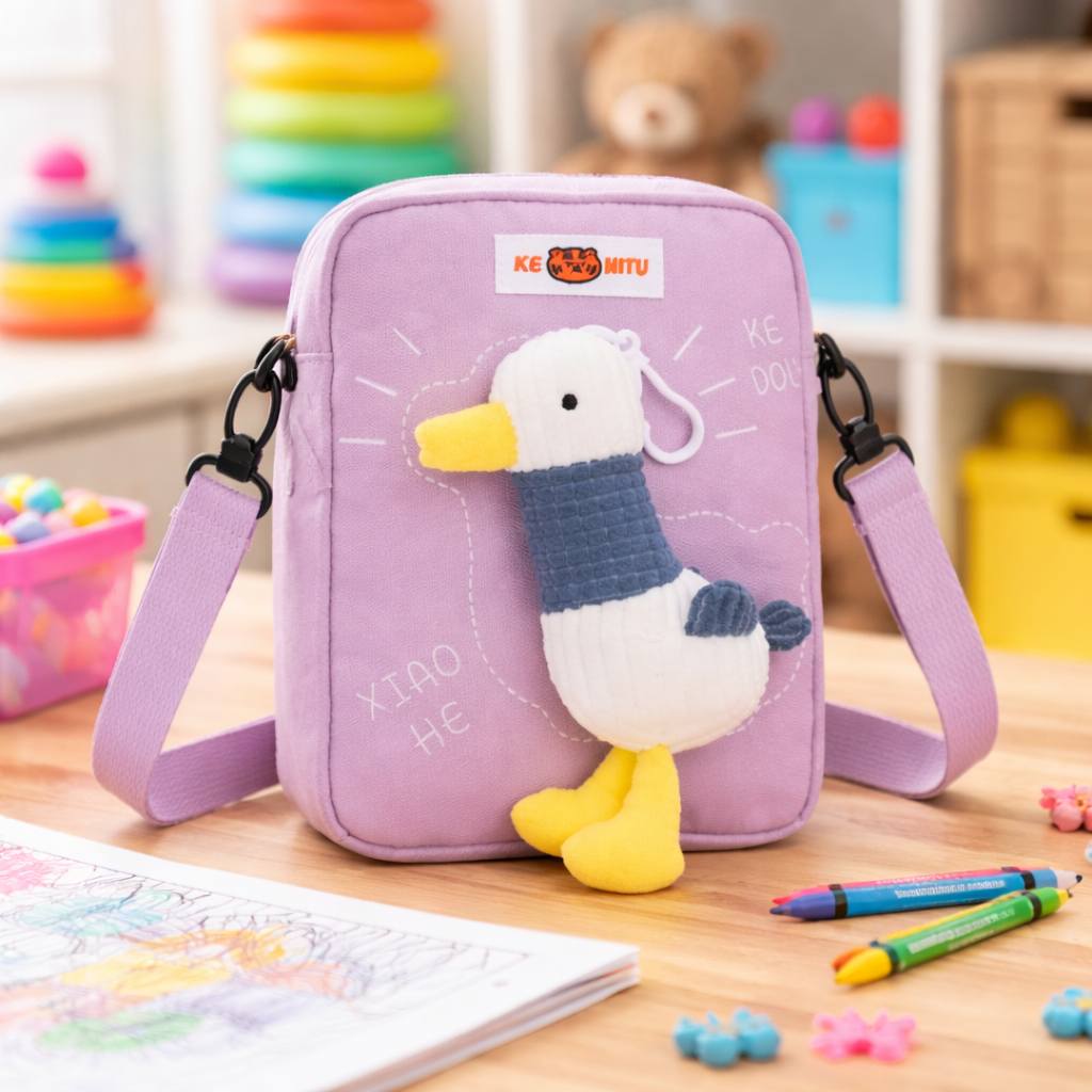 Bolso Infantil Bandolera con Diseño de Pato 3D, Colores Diferentes, 51243