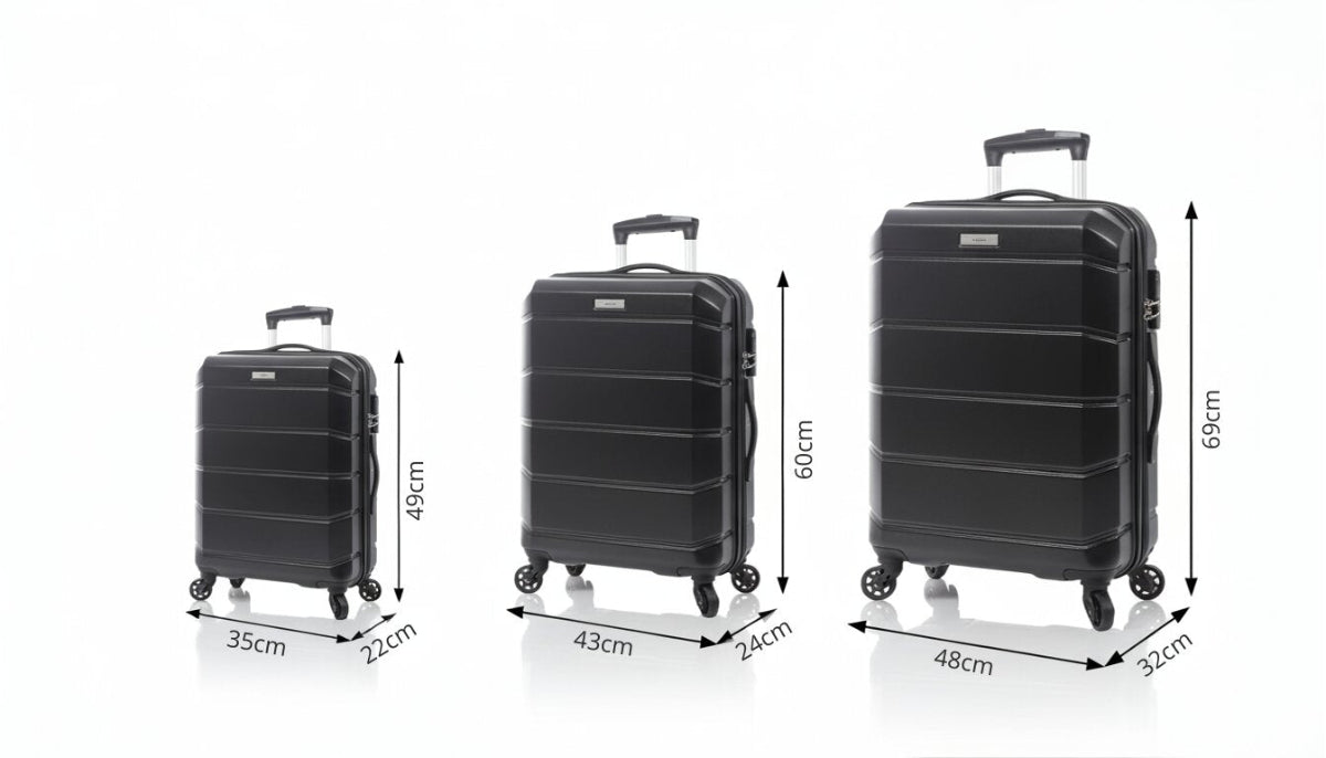 Juego de 3 Maletas de Viaje Rígidas, Colores Diferentes Color Negro