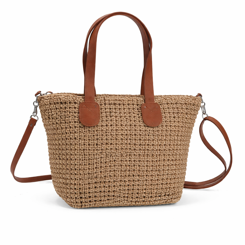 Bolso de Mujer de Paja Trenzada 21x10x29 cm, 54856