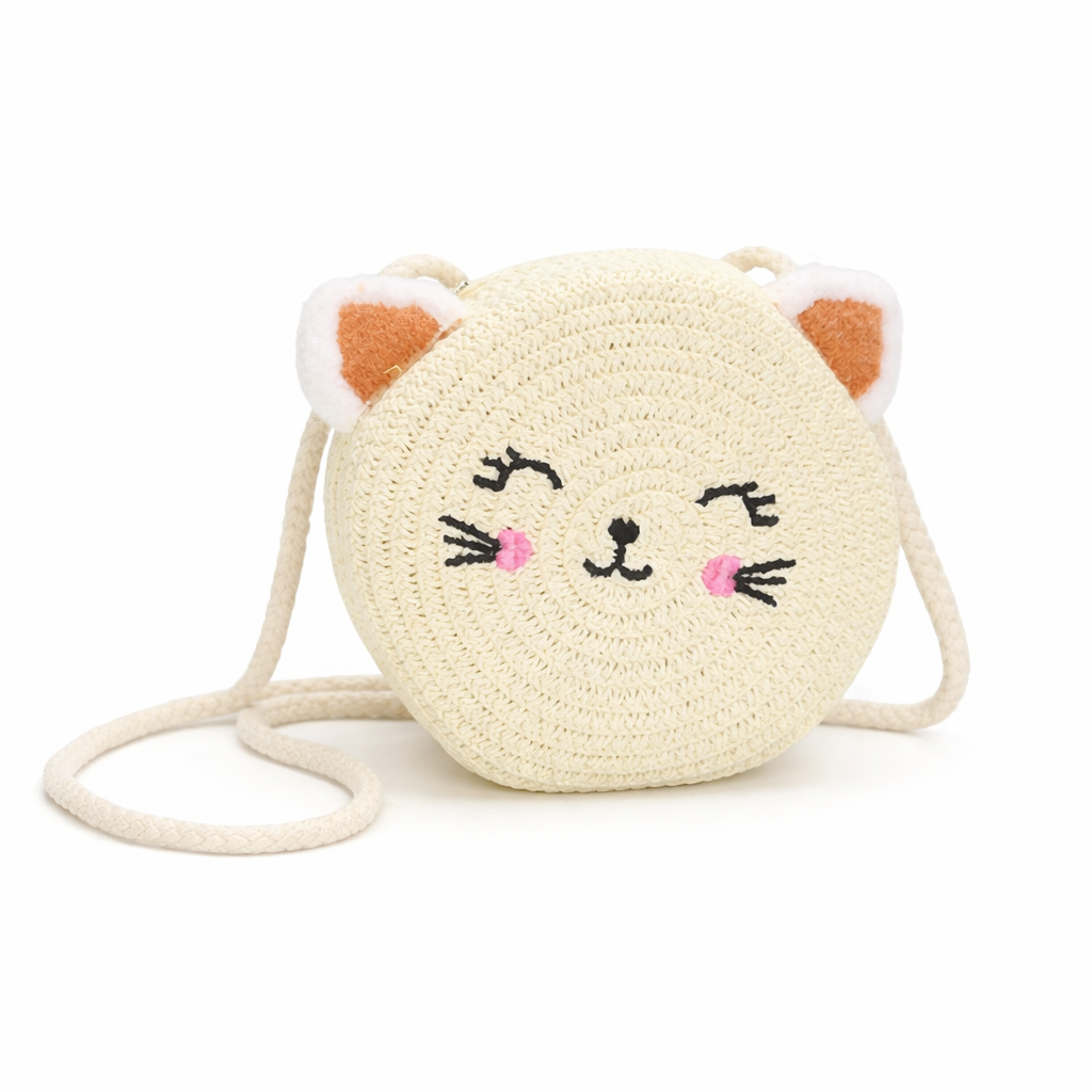 Bolso Infantil Redondo con Diseño de Gatito , 12x12x7 cm, 51748