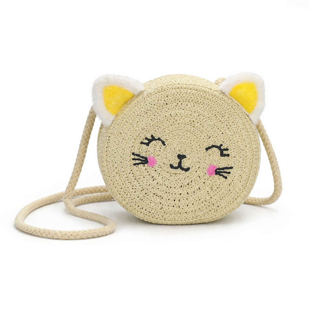 Bolso Infantil Redondo con Diseño de Gatito , 12x12x7 cm, 51748
