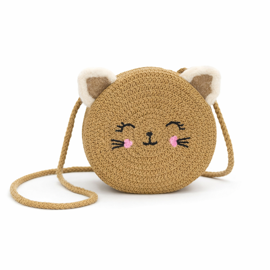 Bolso Infantil Redondo con Diseño de Gatito , 12x12x7 cm, 51748