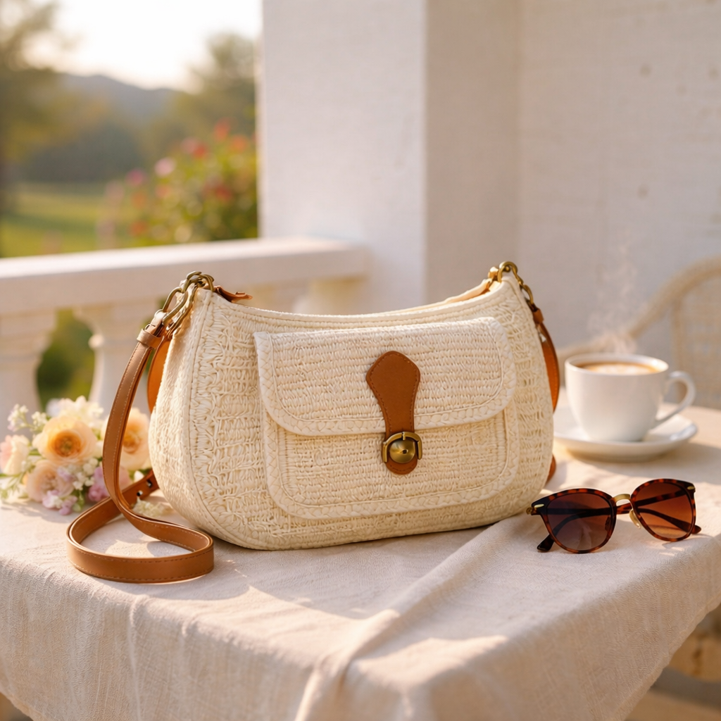 Bolso Mujer Fibra Natural Estilo Boho 30x8x23 cm, 54871