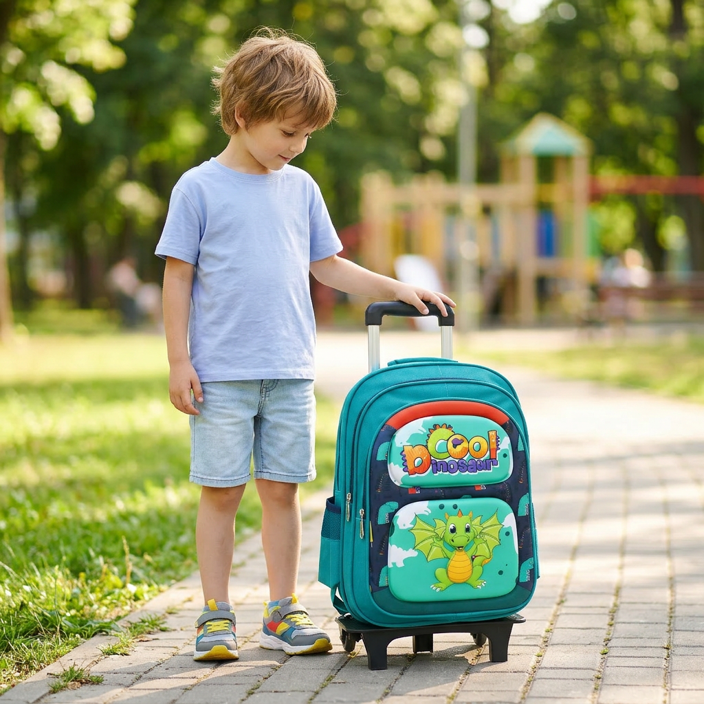 Mochila infantil con ruedas para colegio, 41x31x21 cm, 8 Variantes, 53208