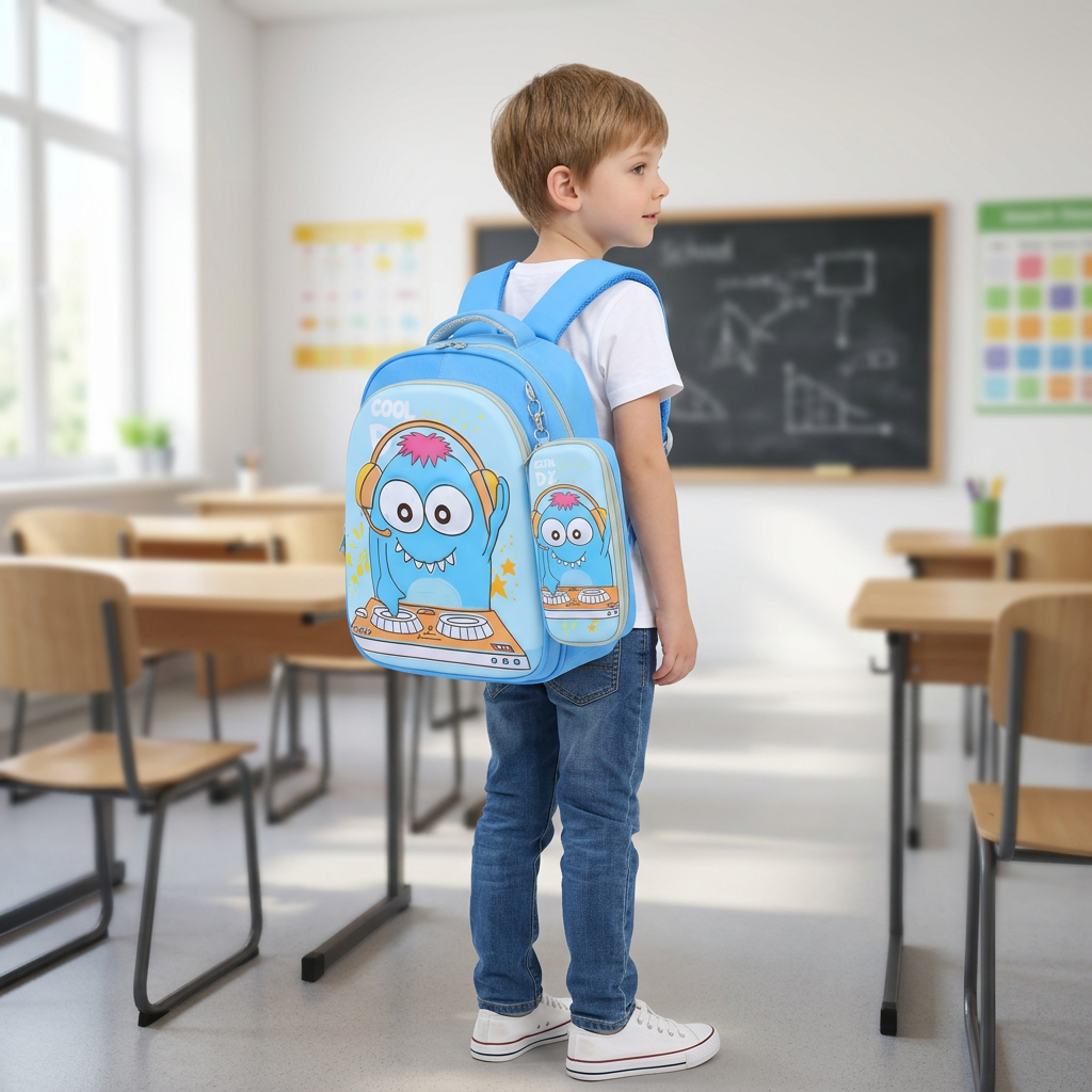 Mochila Infantil Escolar 29x37x14 cm, Varios Colores, 1501