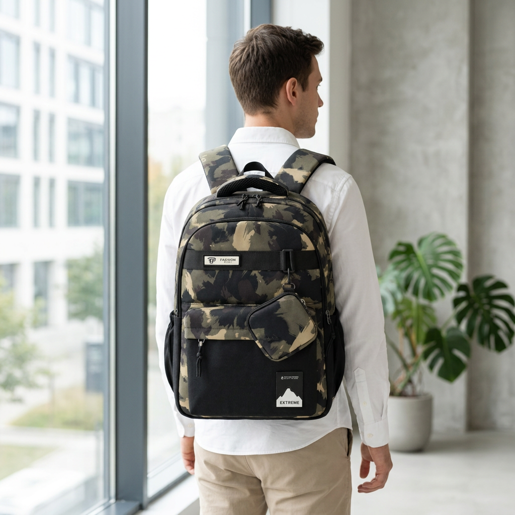 Mochila para Hombre, Estilo Camuflaje 48x33x14 cm, 55044