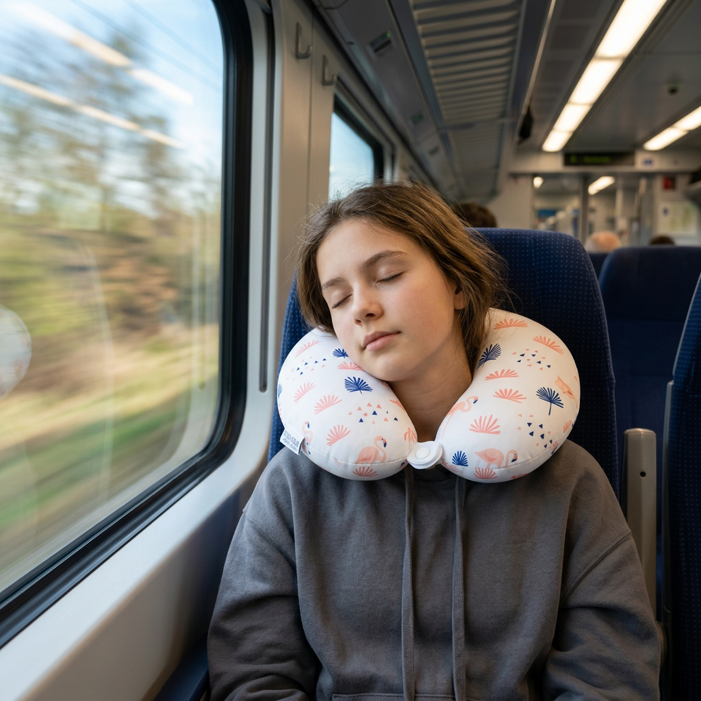 Almohada de viaje para cuello con estampados, 4 Variantes, 51924