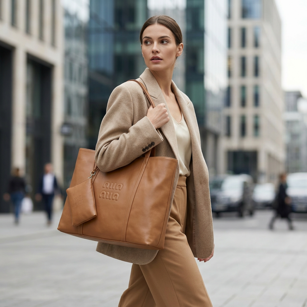 Bolso Tote Mujer Grande de Piel Sintética 34x30x14 cm, 54647