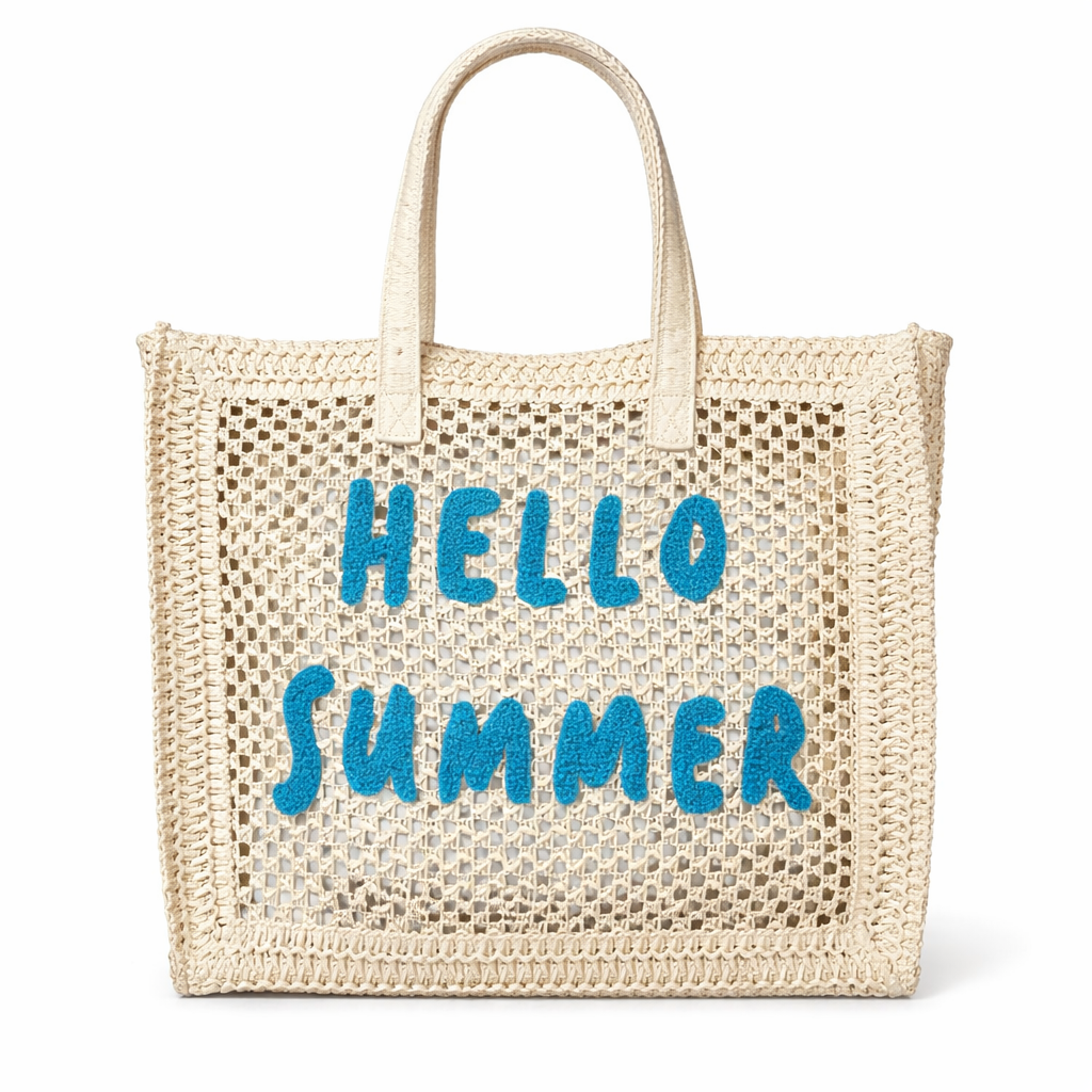 Bolso de Playa Trenzado 39x33x15 cm, Colores Diferentes, 54197