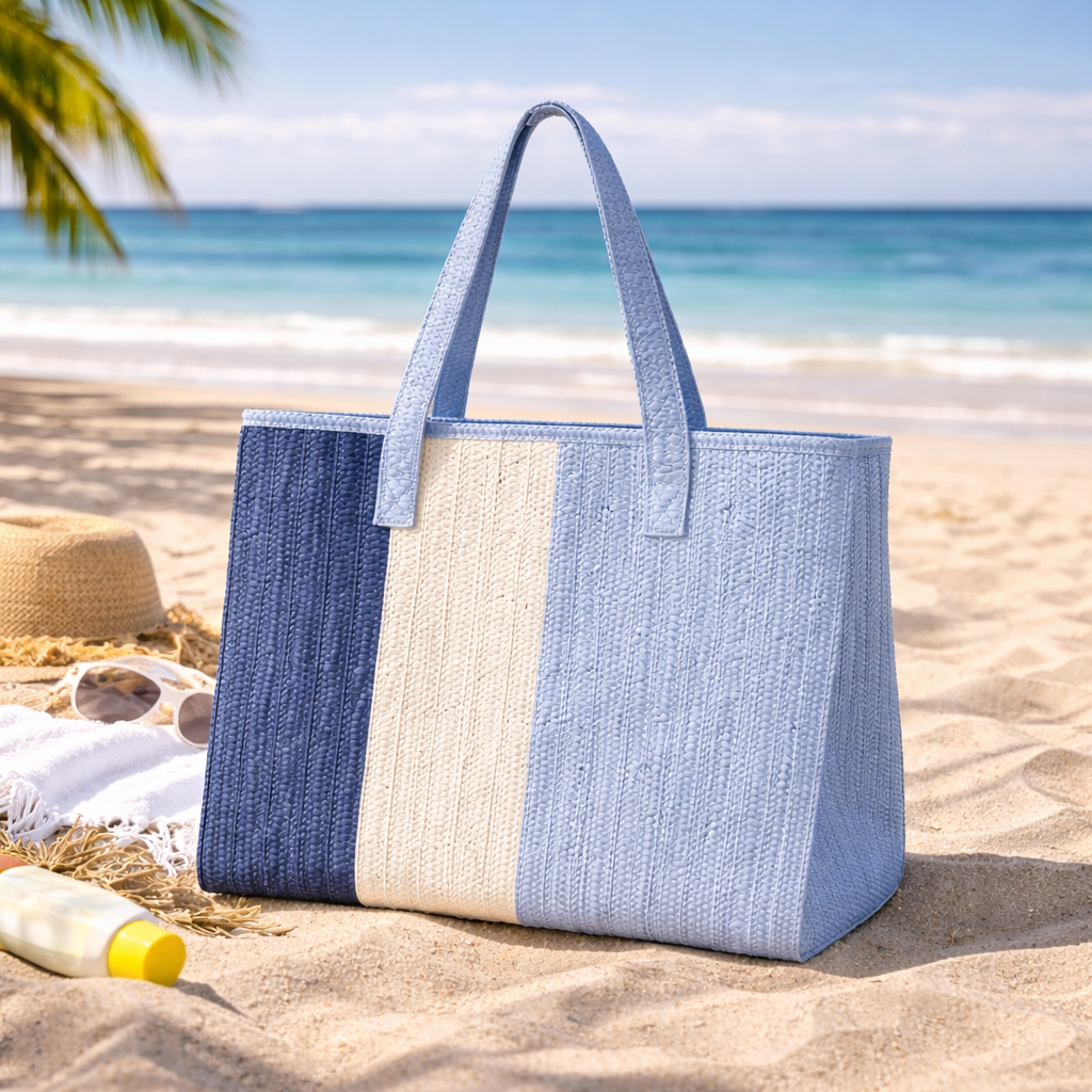 Bolso de Playa Trenzado 40x38x14 cm, Colores Diferentes, 54199