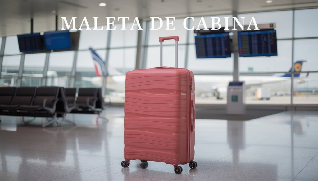 Maleta de Cabina Rígida 49x35x22 cm, 4 Ruedas Giratorias, Color Rosa
