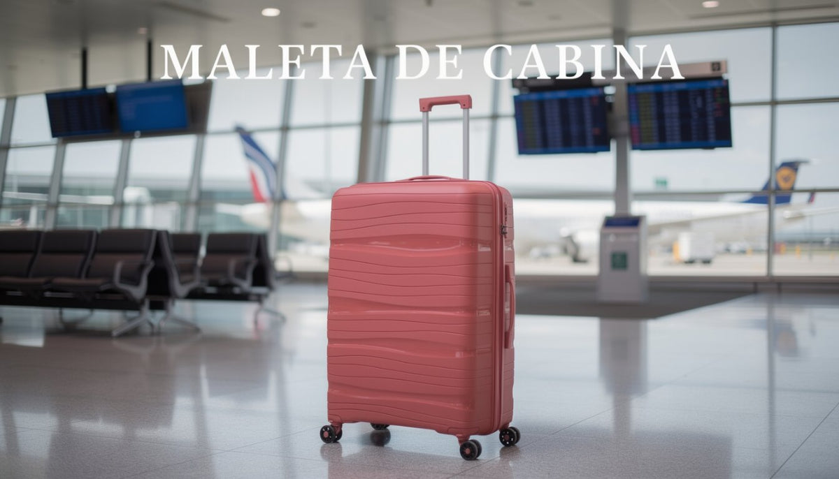 Maleta de Cabina Rígida 49x35x22 cm, 4 Ruedas Giratorias, Color Rosa