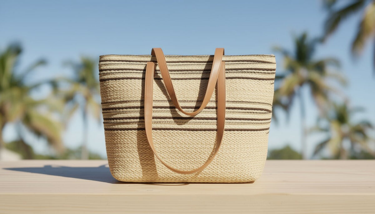 Bolso Tote de Paja Tejida para Mujer 47x33x15cm, 3 Variantes