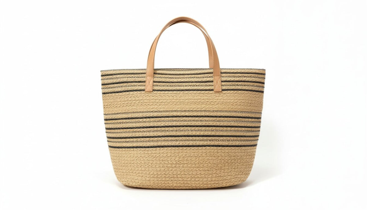 Bolso Tote de Paja Tejida para Mujer 47x33x15cm, 3 Variantes