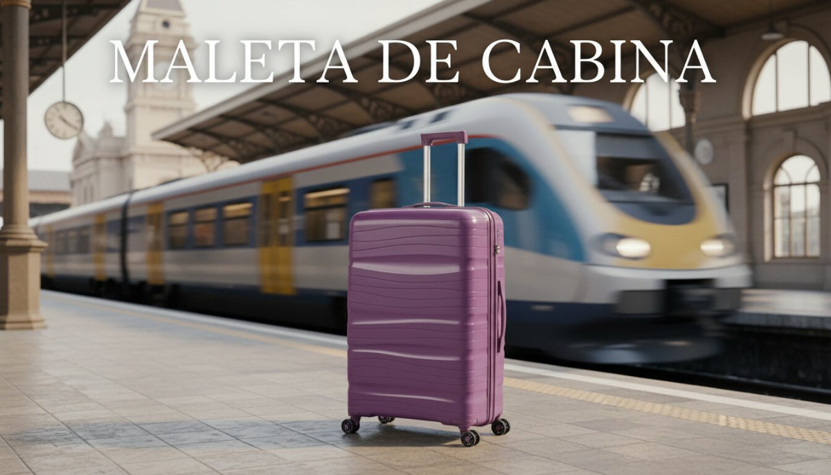 Maleta de Cabina Rígida 49x35x22 cm, 4 Ruedas Giratorias, Color Violeta