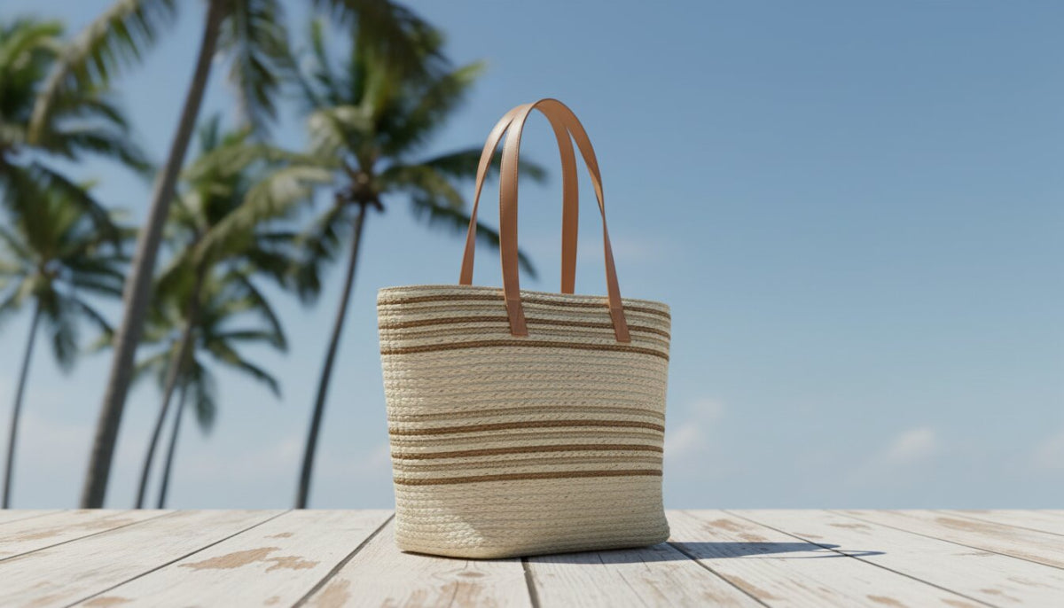 Bolso Tote de Paja Tejida para Mujer 47x33x15cm, 3 Variantes