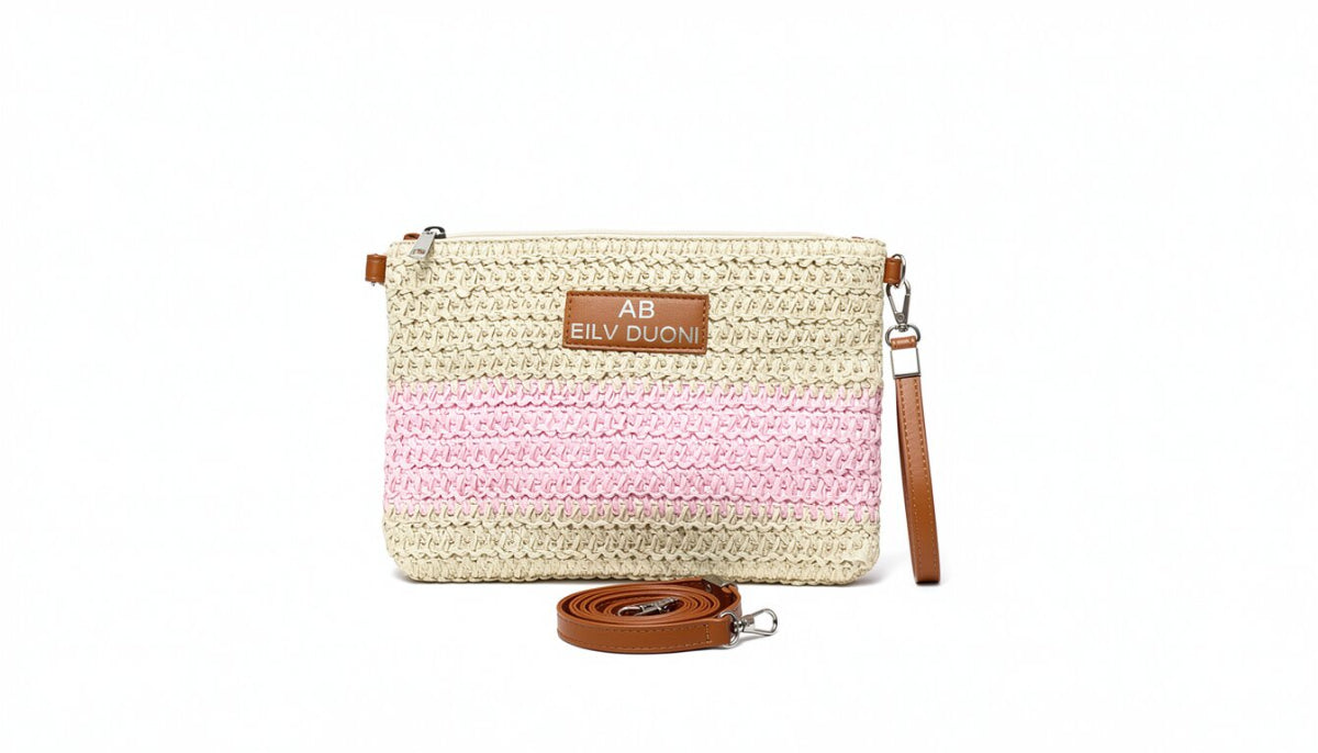 Bolso de Mano de Rafia Tejida para Mujer, 27x20cm, Colores Diferentes