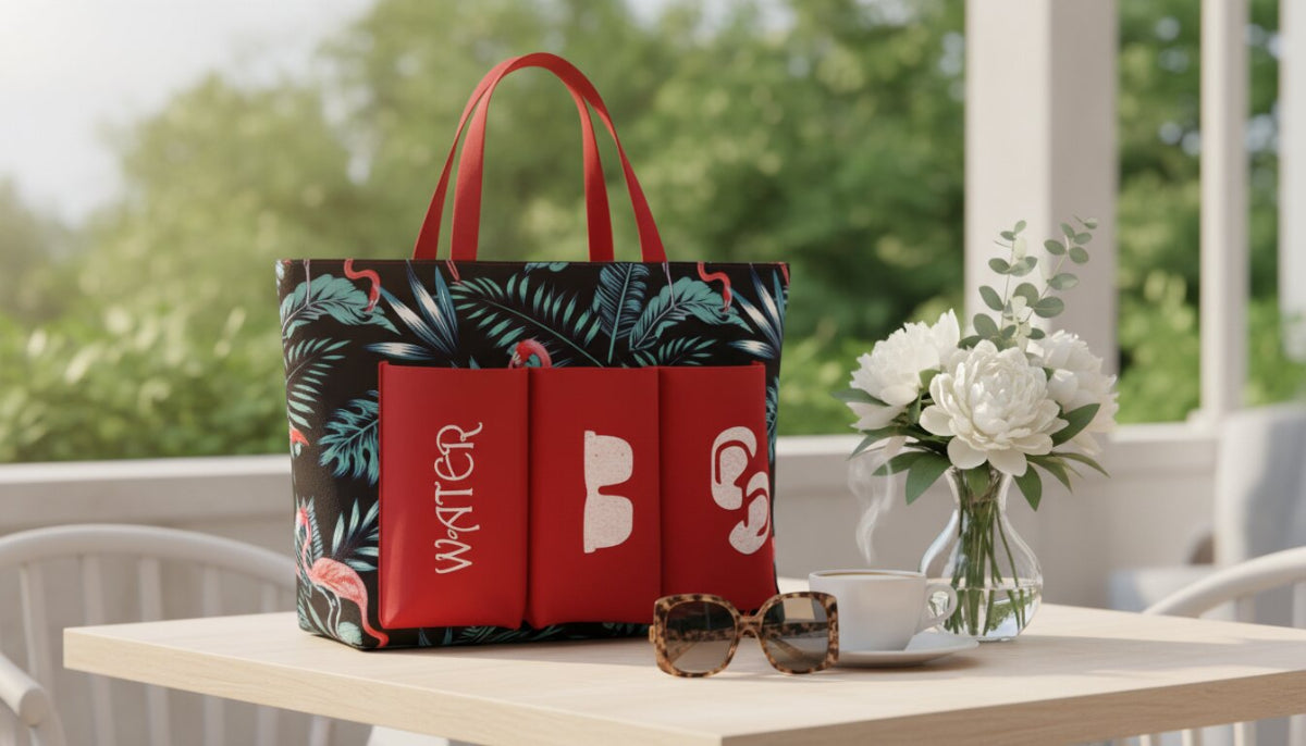 Bolso de Playa Grande con 3 Bolsillos, Colores Diferentes 52х 37х 20cm