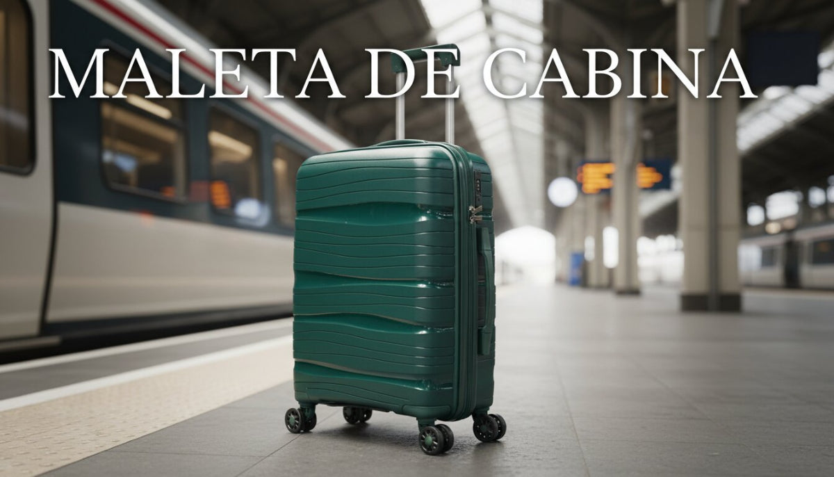 Maleta de Cabina Rígida 49x35x22 cm, 4 Ruedas Giratorias, Color Verde Oscuro