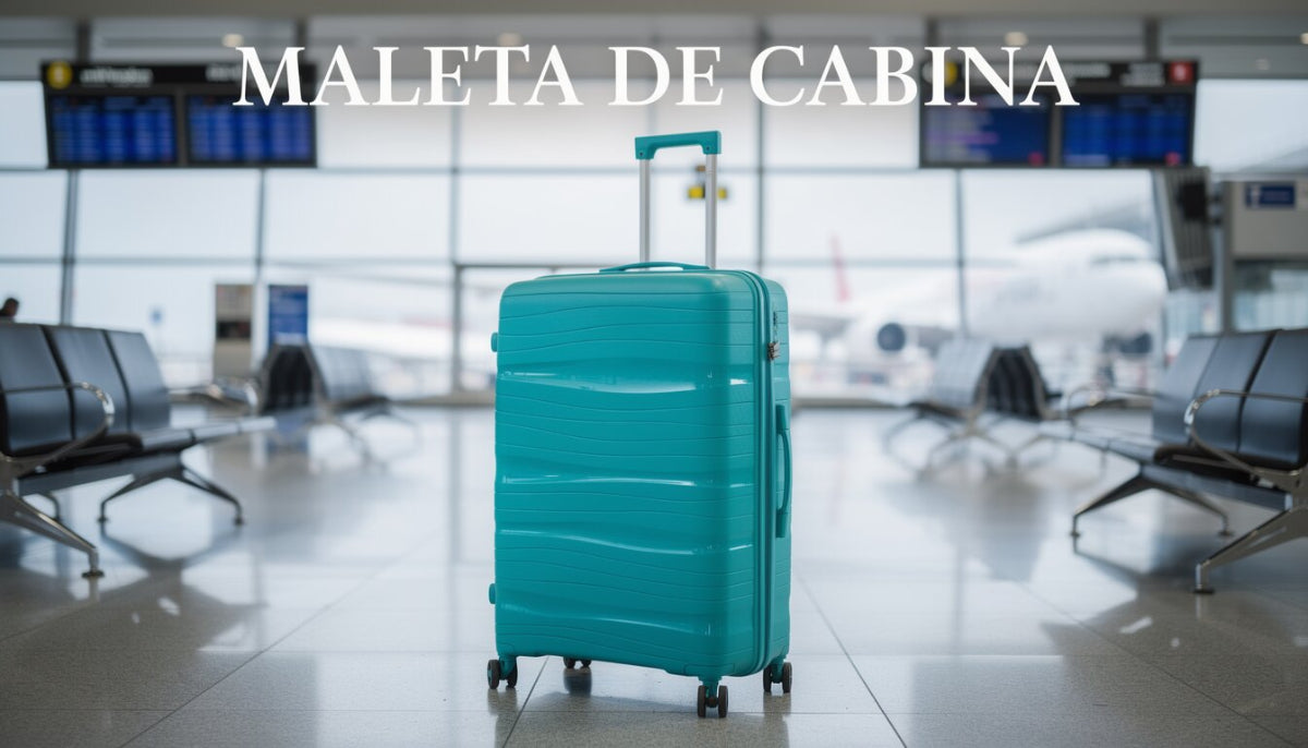 Maleta de Cabina Rígida 49x35x22 cm, 4 Ruedas Giratorias, Color Azul Turquesa WAI02