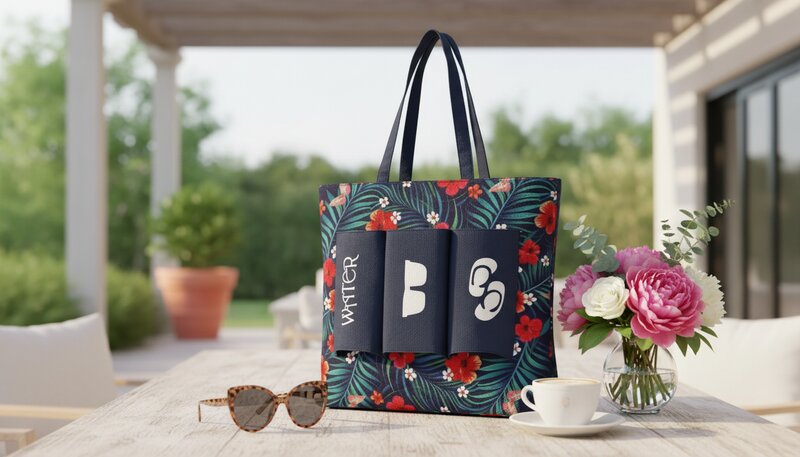 Bolso de Playa Grande con 3 Bolsillos, Colores Diferentes 52х 37х 20cm