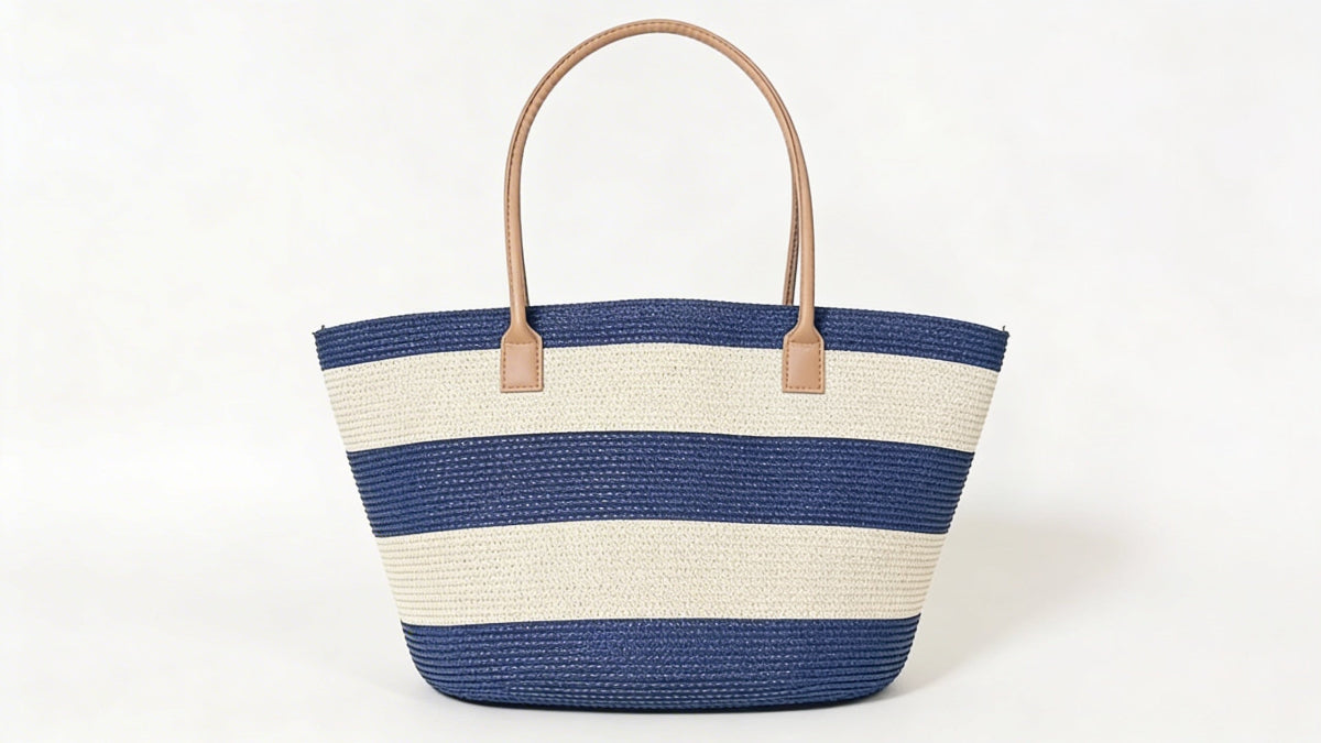 Bolso de playa grande de paja tejida vintage, 53x31 cm, Colores Diferentes 54182