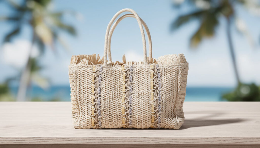 Bolso Tote de Paja Tejida para Mujer, 2 Variantes