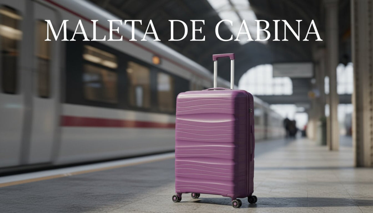 Maleta de Cabina Rígida 49x35x22 cm, 4 Ruedas Giratorias, Color Violeta