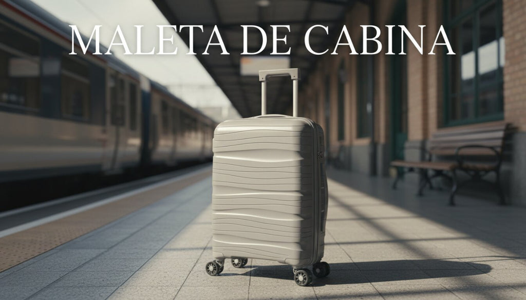 Maleta de Cabina Rígida 49x35x22 cm, 4 Ruedas Giratorias, Color Gris