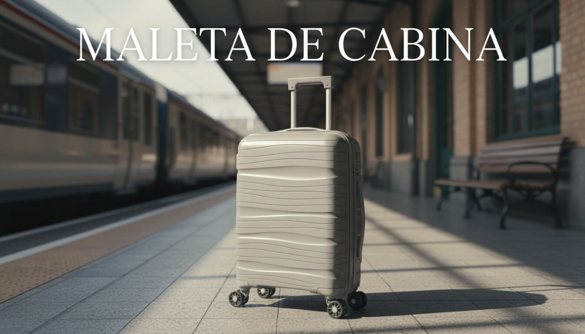 Maleta de Cabina Rígida 49x35x22 cm, 4 Ruedas Giratorias, Color Gris