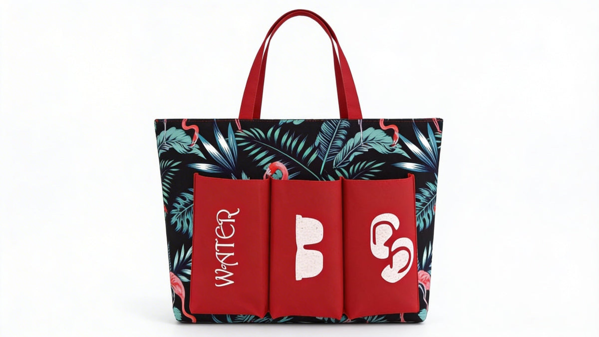 Bolso de Playa Grande con 3 Bolsillos, Colores Diferentes 52х 37х 20cm