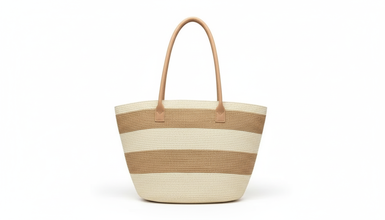 Bolso de playa grande de paja tejida vintage, 53x31 cm, Colores Diferentes 54182