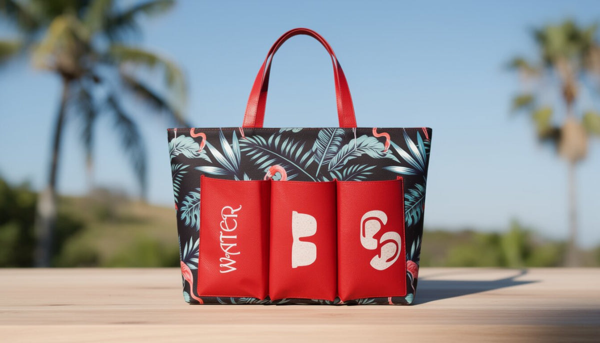 Bolso de Playa Grande con 3 Bolsillos, Colores Diferentes 52х 37х 20cm