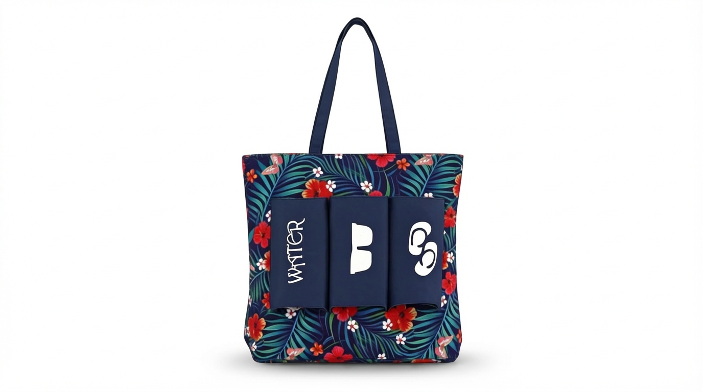 Bolso de Playa Grande con 3 Bolsillos, Colores Diferentes 52х 37х 20cm