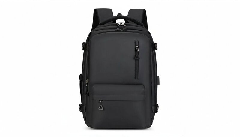Mochila de Viaje Con Compartimento para Botellas, Color Negro