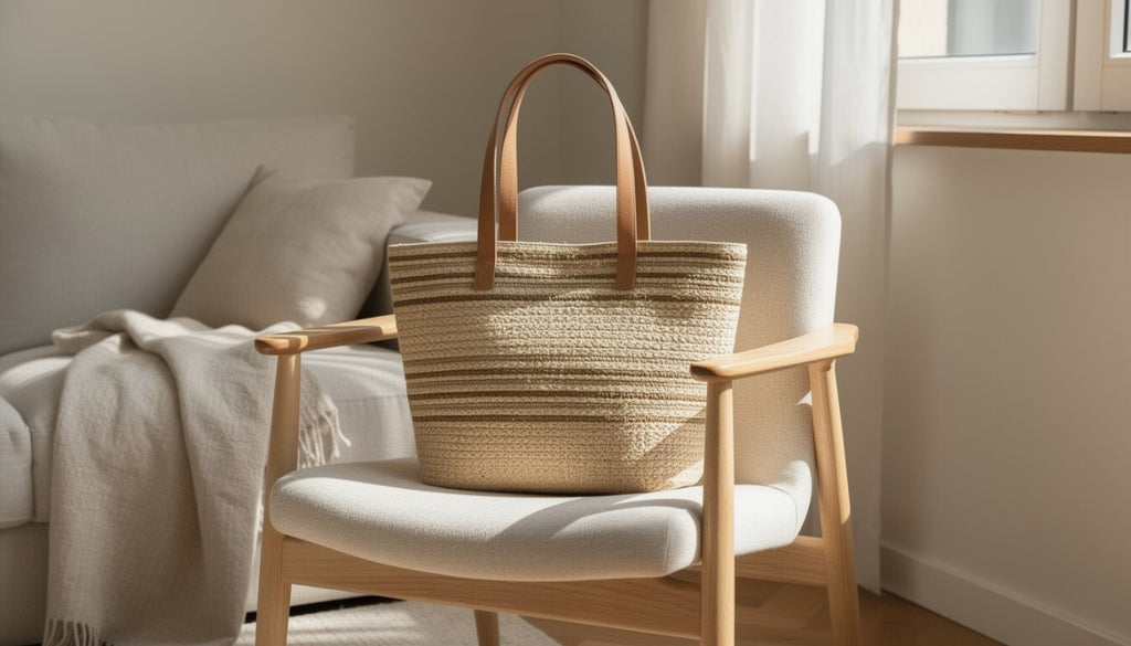 Bolso Tote de Paja Tejida para Mujer 47x33x15cm, 3 Variantes