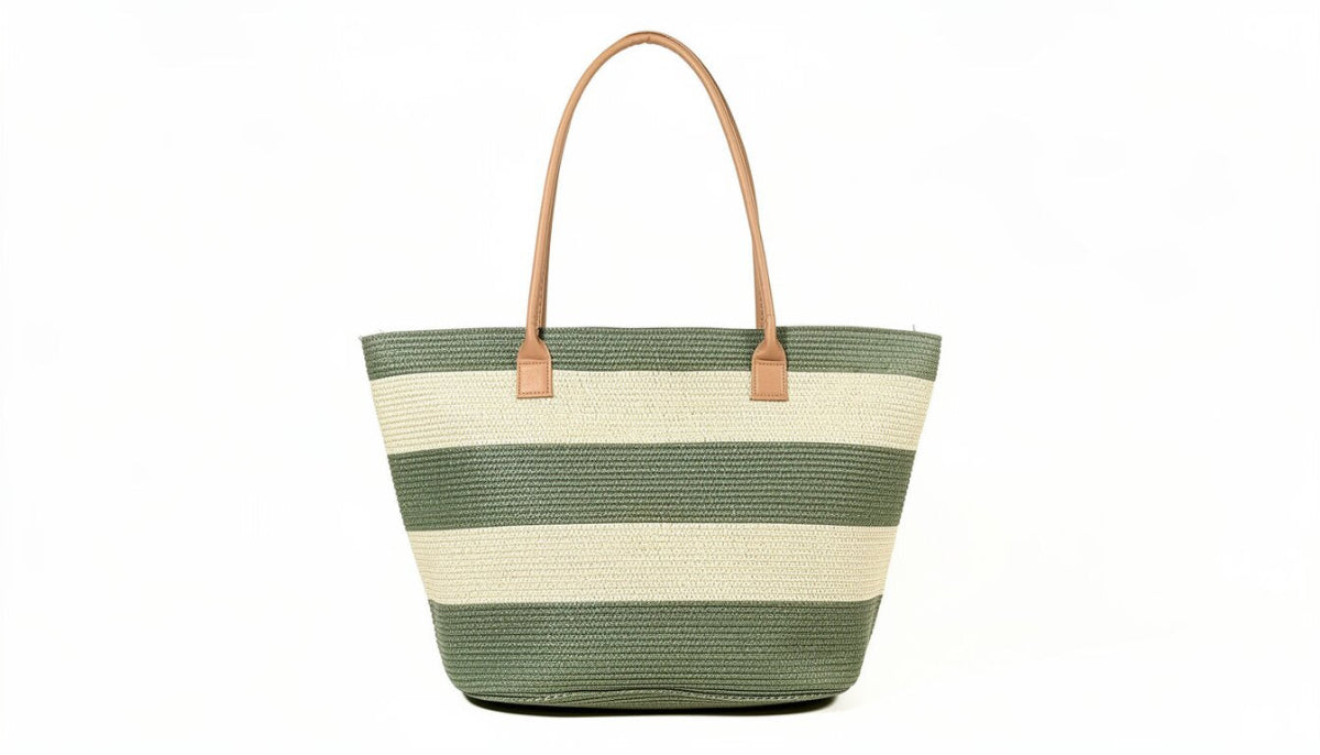 Bolso de playa grande de paja tejida vintage, 53x31 cm, Colores Diferentes 54182