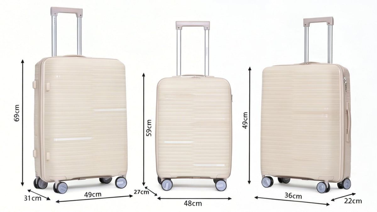 Juego de 3 Maletas de Viaje Rígidas – Grande, Mediana y Cabina, Colores Diferentes 213