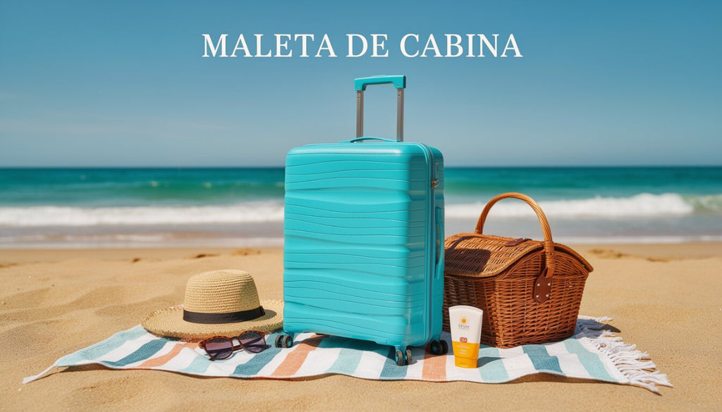 Maleta de Cabina Rígida 49x35x22 cm, 4 Ruedas Giratorias, Color Azul Turquesa WAI02