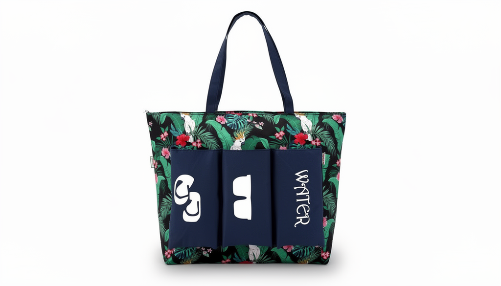 Bolso de Playa Grande con 3 Bolsillos, Colores Diferentes 52х 37х 20cm
