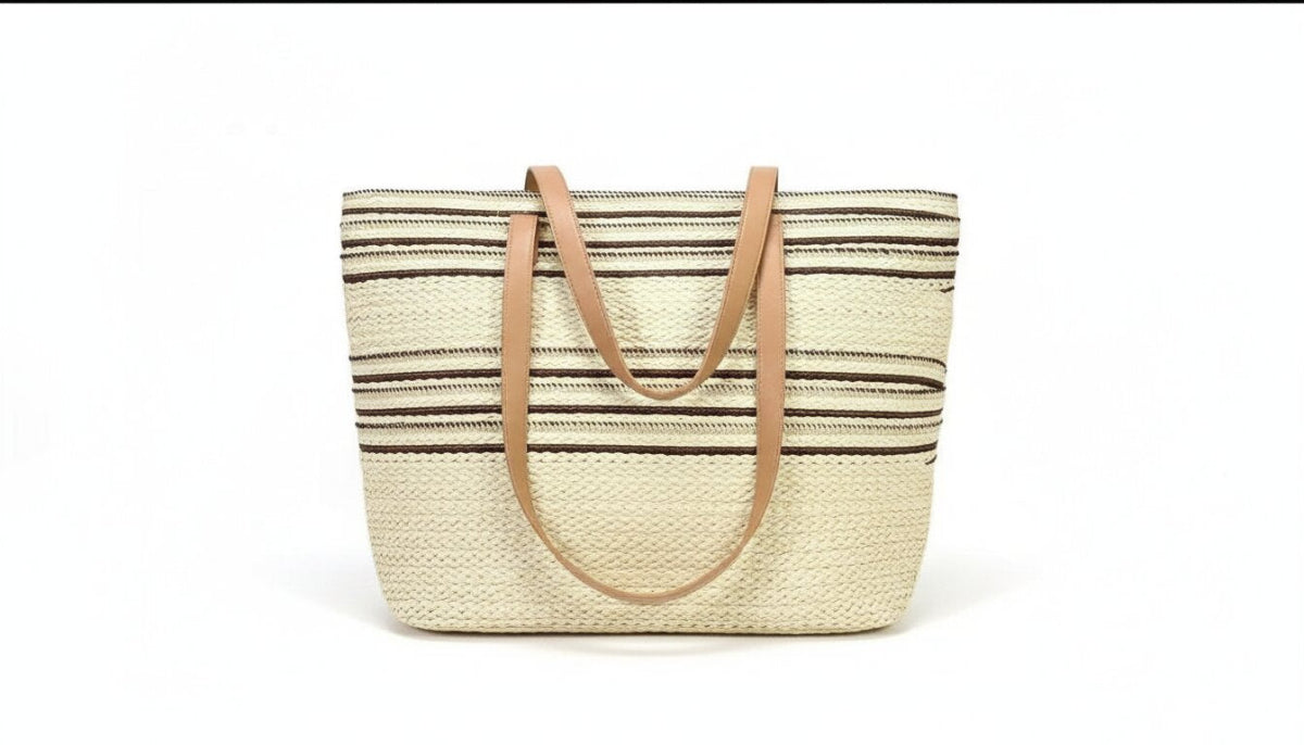 Bolso Tote de Paja Tejida para Mujer 47x33x15cm, 3 Variantes