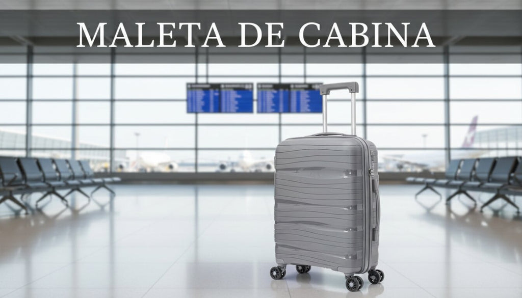 Maleta de Cabina Rígida 49x35x22 cm, 4 Ruedas Giratorias, Color Gris