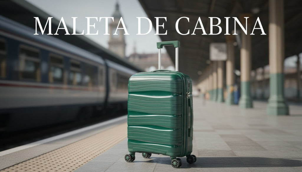 Maleta de Cabina Rígida 49x35x22 cm, 4 Ruedas Giratorias, Color Verde Oscuro