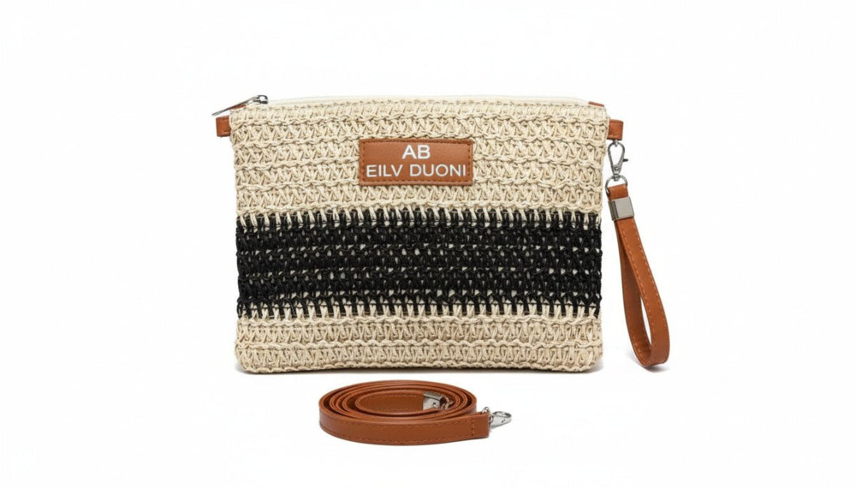 Bolso de Mano de Rafia Tejida para Mujer, 27x20cm, Colores Diferentes