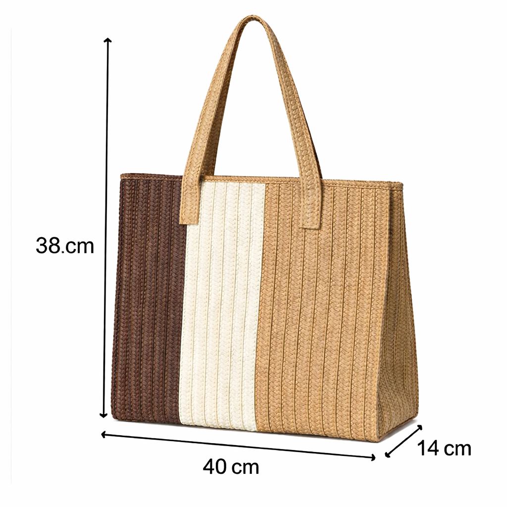 Bolso de Playa Trenzado 40x38x14 cm, Colores Diferentes, 54199
